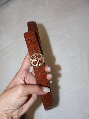 TORY BURCH CROC BELT 1INCH SIZE S